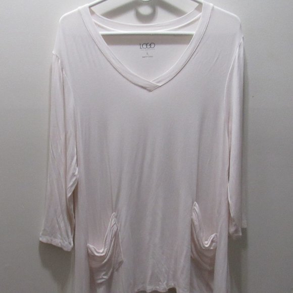 LOGO by Lori Goldstein V-Neck Long Sleeve Top